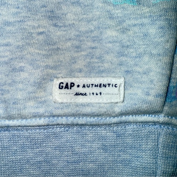 Baby Gap 6-12 mos Girl S/S Gray Blue‎ Pink Big Flowers Fleece/Top/Shirt - Picture 4 of 6